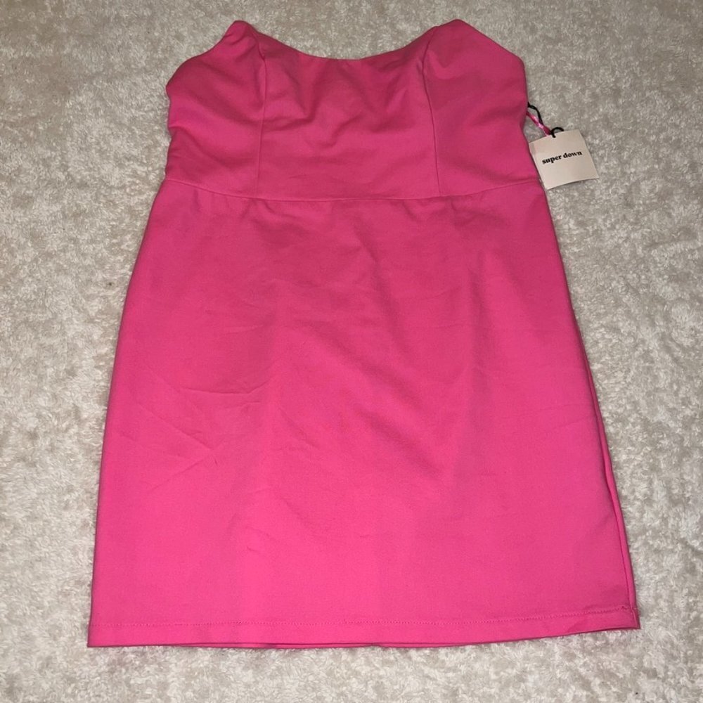 Pink Strapless Dress Super Down Size Large